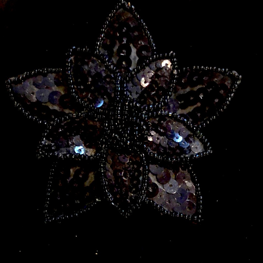 Black Sequin Brooch